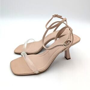 Open Edit Taytum Ankle Strap Sandals Women's Tan Cream/Clear Size US7.5M EU37.5